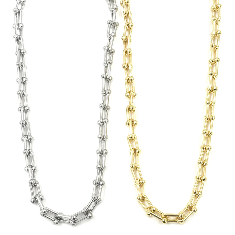 Ashley Gold Stainless Steel Bike Chain Necklace