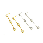 Ashley Gold Sterling Silver 3 Drop CZ Earrings