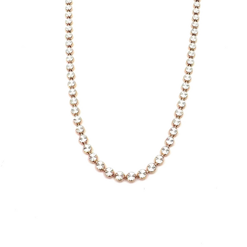 Ashley Gold Sterling Silver Rose Gold Plated Diamond Cut Necklace