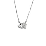 Ashley Gold Sterling Silver Mini CZ Elephant Pendant Necklace