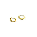 Ashley Gold Sterling Silver Gold Plated CZ Open Double Hoop Earrings