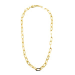 Ashley Gold Stainless Steel Gold Plated Paperclip Link Necklace