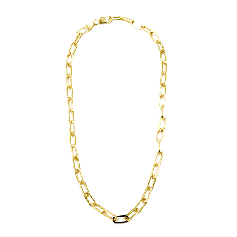 Ashley Gold Stainless Steel Gold Plated Paperclip Link Necklace