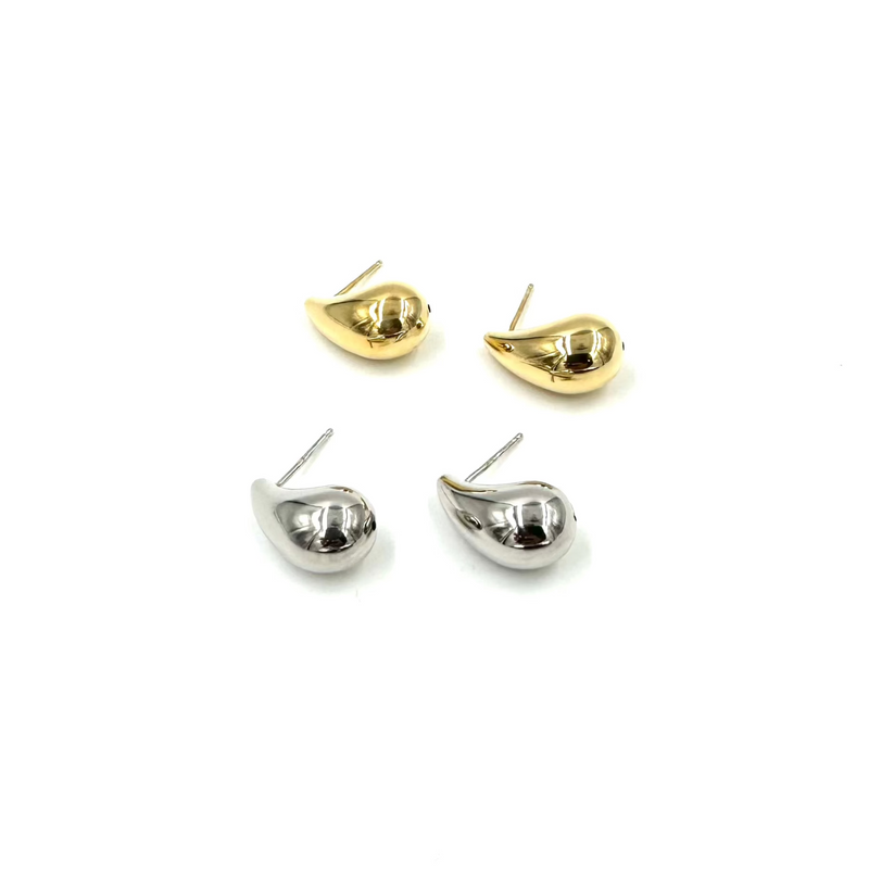 Ashley Gold Sterling Silver Tear Drop Stud Earrings