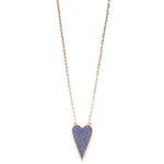 Ashley Gold Stainless Steel Gold Plated Encrusted Heart Pendant Necklace