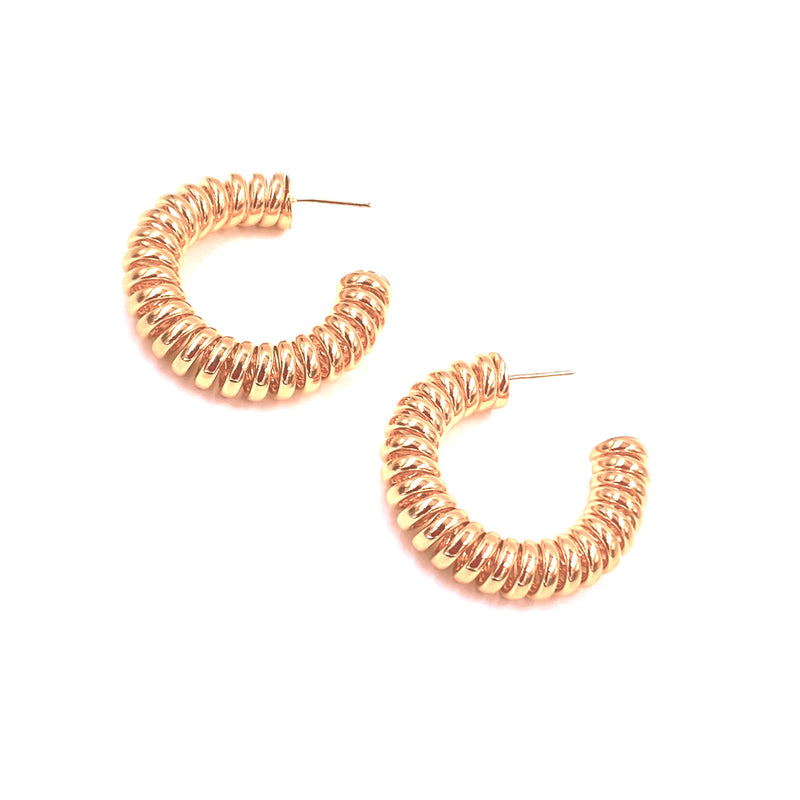 Ashley Gold Sterling Silver Gold Plated "Slinky" Earrings