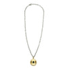 Ashley Gold Stainless Steel Gold Plated Two-Toned CZ Colored Evil Eye Pendent Necklace