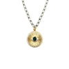 Ashley Gold Stainless Steel Gold Plated Two-Toned CZ Colored Evil Eye Pendent Necklace