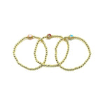 Ashley Gold Stainless Steel Gold Plated Ball Beaded Stretch Colored Enamel Hamsa Bracelet