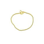 Ashly Gold Stainless Steel Gold Plated Ball Beaded Stretch Enamel Butterfly Bracelet