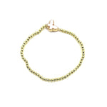 Ashly Gold Stainless Steel Gold Plated Ball Beaded Stretch Enamel Butterfly Bracelet