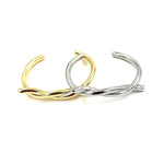 Ashley Gold Stainless Steel Open Bangle Twist Design Bracelet