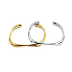Ashley Gold Stainless Steel Open Bangle Square Design Bracelet