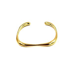 Ashley Gold Stainless Steel Open Bangle Square Design Bracelet