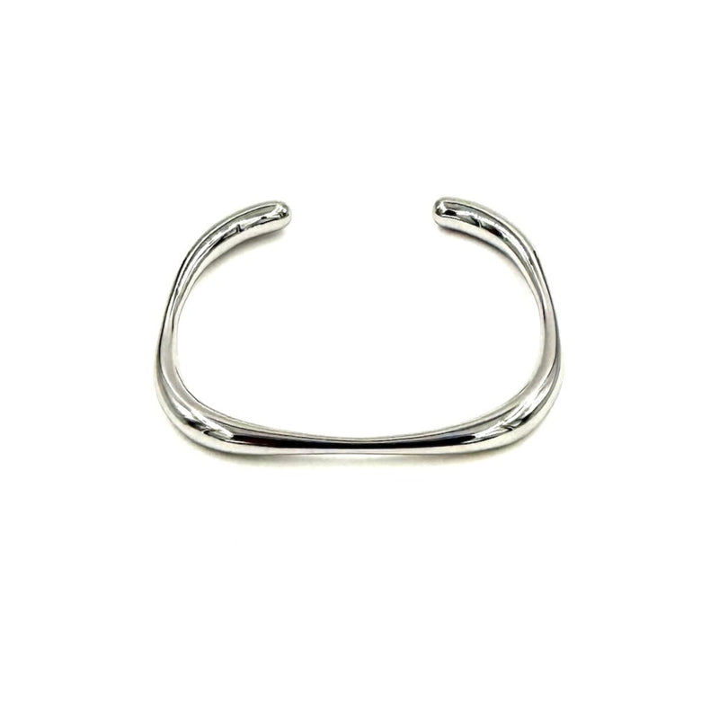 Ashley Gold Stainless Steel Open Bangle Square Design Bracelet