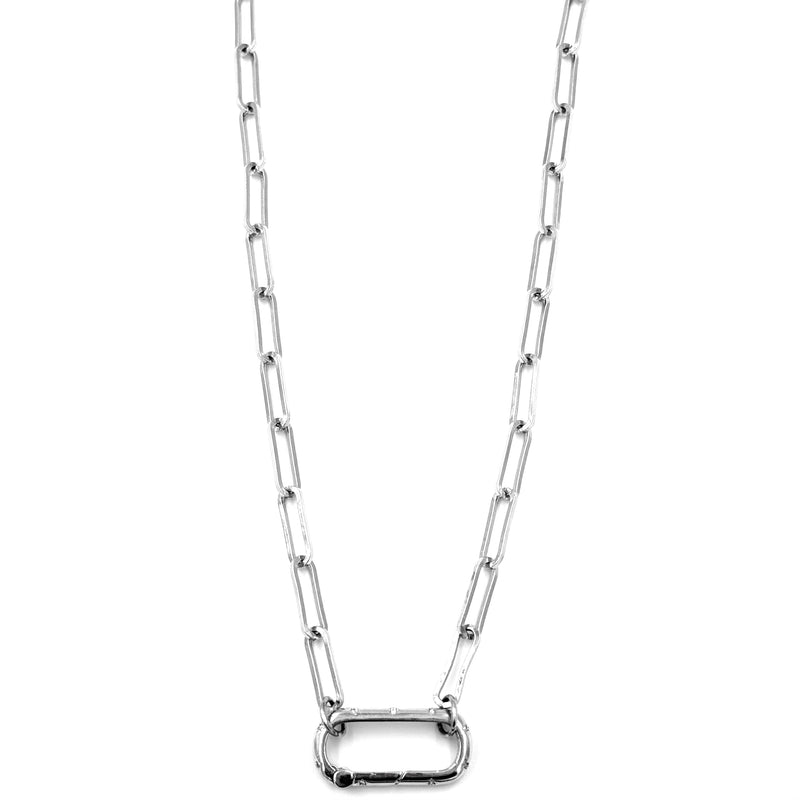 Ashley Gold Stainless Steel Gold Plated Sporadic CZ Lock Chain Necklace