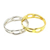 Ashley Gold Stainless Steel Swirl Design Closed Bangle Bracelet