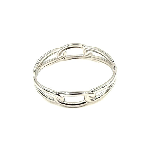 Ashley Gold Stainless Steel Swirl Design Closed Bangle Bracelet