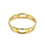 Ashley Gold Stainless Steel Swirl Design Closed Bangle Bracelet