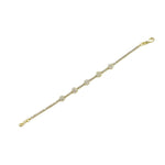 Ashley Gold Sterling Silver Encrusted CZ Flower Design Tennis Bracelet