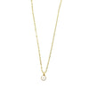 Ashley Gold Stainless Steel Gold Plated White Disc CZ Pendant Necklace