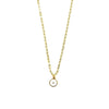 Ashley Gold Stainless Steel Gold Plated White Disc CZ Pendant Necklace