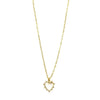 Ashley Gold Stainless Steel Gold Plated Mother Of Pearl Design CZ Heart Necklace