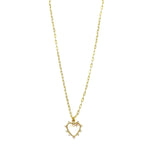 Ashley Gold Stainless Steel Gold Plated Mother Of Pearl Design CZ Heart Necklace