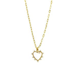Ashley Gold Stainless Steel Gold Plated Mother Of Pearl Design CZ Heart Necklace
