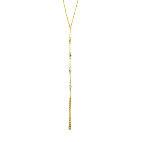Ashley Gold Sterling Silver Gold Plated 4 Bezel Set CZ Hand Chain Bracelet