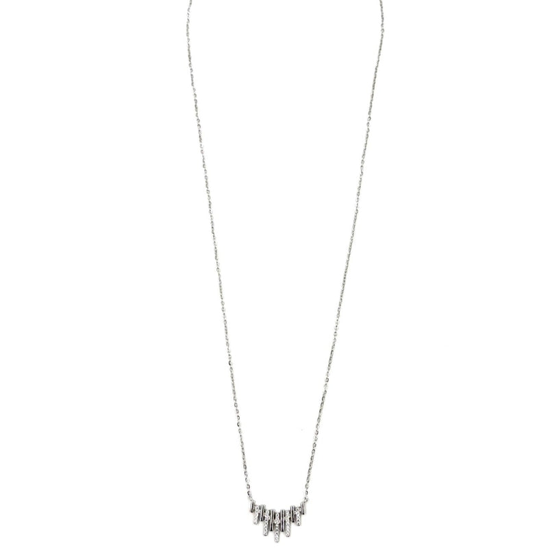 Ashley Gold Sterling Silver Assorted CZ Line Design Necklace