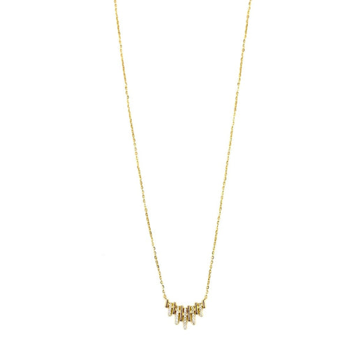 Ashley Gold Sterling Silver Assorted CZ Line Design Necklace