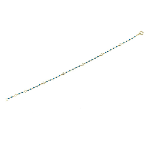 Ashley Gold Sterling Silver Gold Plated Enamel And Bezel Set CZ Bracelet