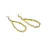 Ashley Gold Stainless Steel Open Oval Drop CZ Earrings