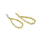 Ashley Gold Stainless Steel Open Oval Drop CZ Earrings