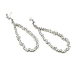 Ashley Gold Stainless Steel Open Oval Drop CZ Earrings