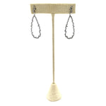Ashley Gold Stainless Steel Open Oval Drop CZ Earrings