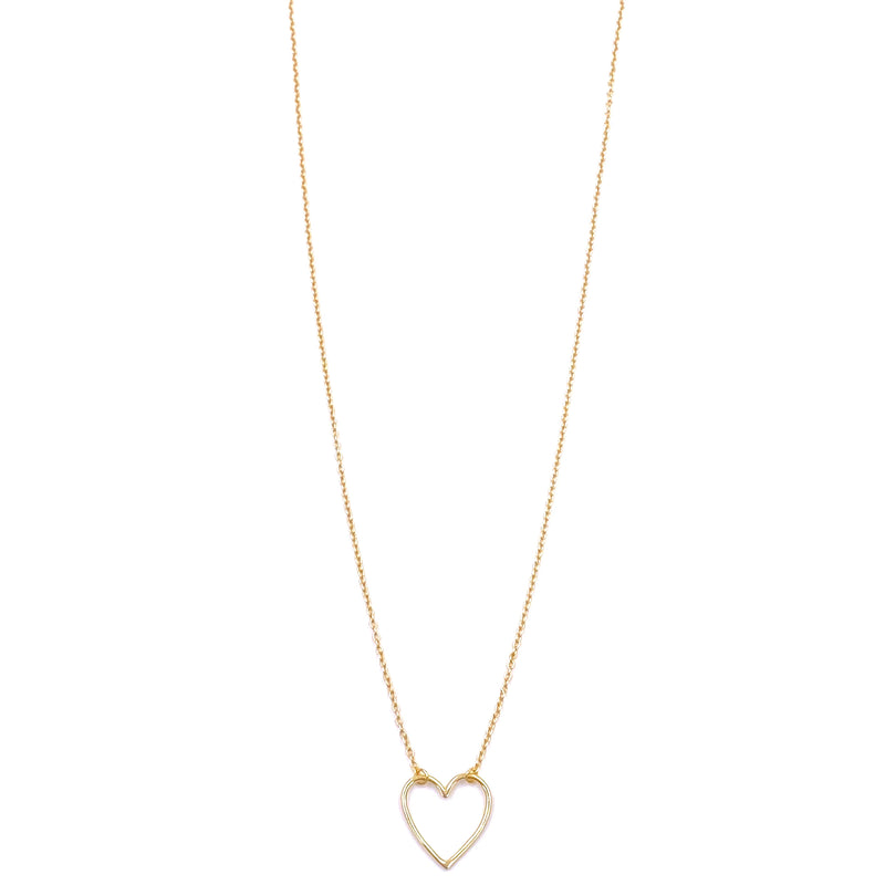 Ashley Gold Sterling Silver Gold Plated Small Open Heart Design Necklace