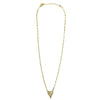 Ashley Gold Stainless Steel Gold Plated Link Chain CZ Elongated Heart Necklace