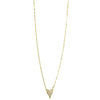 Ashley Gold Stainless Steel Gold Plated Link Chain CZ Elongated Heart Necklace