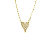 Ashley Gold Stainless Steel Gold Plated Link Chain CZ Elongated Heart Necklace