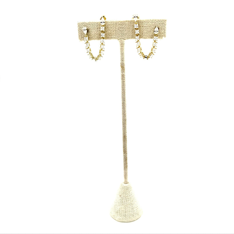 Ashley Gold Sterling Silver 13 CZ Assorted Double Post Stud Drop Earrings