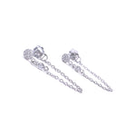 Ashley Gold Sterling Silver Double CZ Drop Chain Earrings