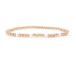 Ashley Gold Stainless Steel Gold Plated 4 Center Freshwater Pearl Design Stretch Beaded Bracelet
