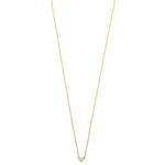 Ashley Gold Sterling Silver Single Drop CZ Bezel Set Necklace