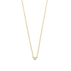 Ashley Gold Sterling Silver Single Drop CZ Bezel Set Necklace
