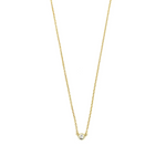 Ashley Gold Sterling Silver Single Drop CZ Bezel Set Necklace