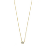 Ashely Gold Sterling Silver Gold Plated Double Side By Side CZ Necklace