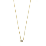 Ashely Gold Sterling Silver Gold Plated Double Side By Side CZ Necklace