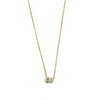 Ashely Gold Sterling Silver Gold Plated Double Side By Side CZ Necklace